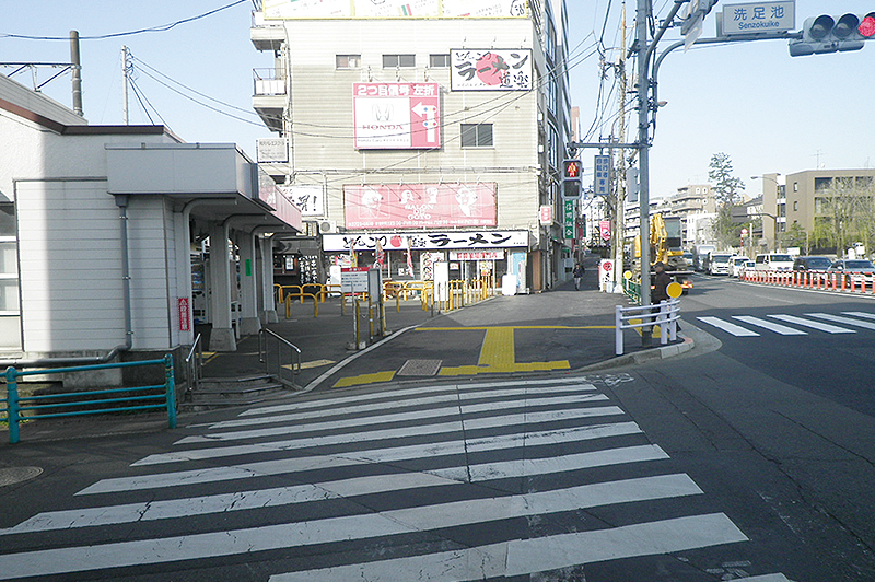 洗足池歩道橋撤去工事